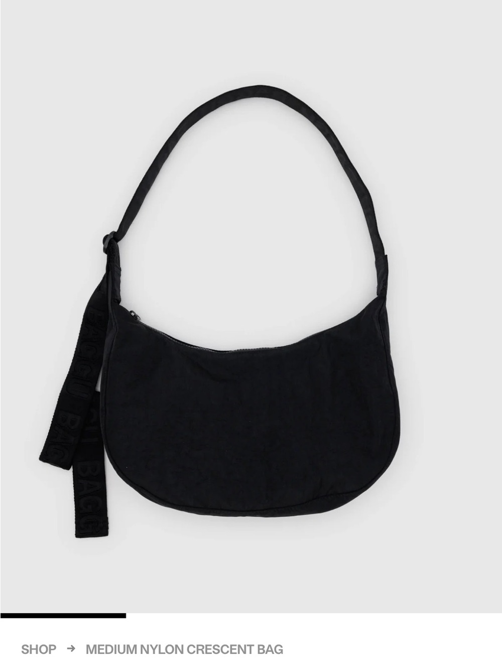 BAGGU Medium Nylon Crescent Bag - NAVY